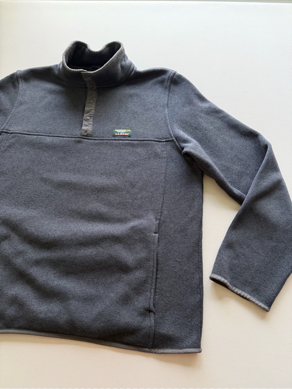 L.L. Bean Charcoal Gray Men’s Turtleneck Half-Snap Fleece